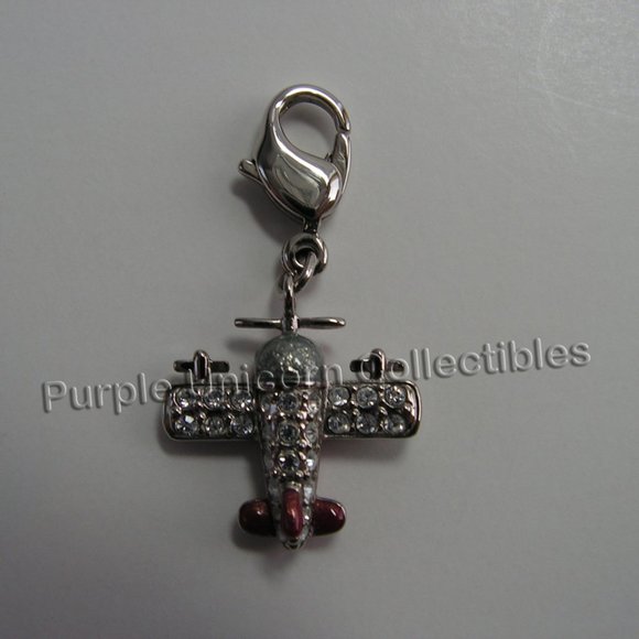 Swarovski Crystal Airplane Charm - Picture 1 of 2